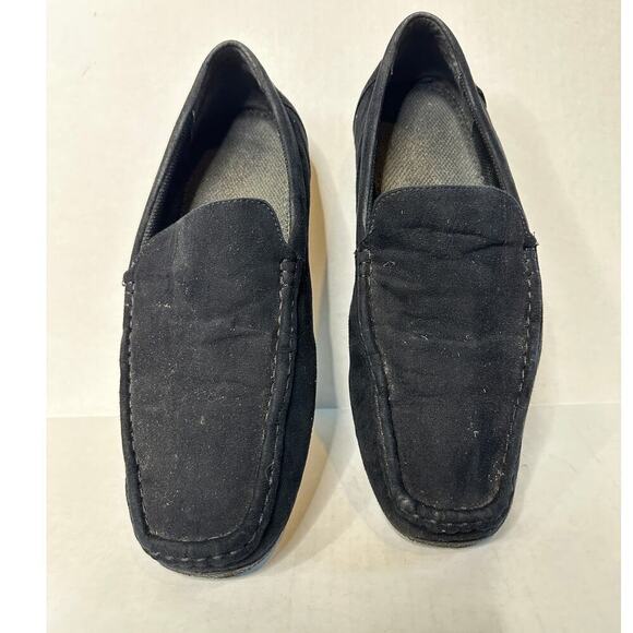 Dexter Size 9 Men Black Suede Slip On Flat Loafers Shoes Business Casual Travel - Picture 3 of 9